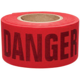 Brady® 3" X 135' Black/Red Cotton Biodegradable Barricade Tape "DANGER"