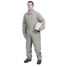 Stanco Safety Products™ Large Gray Indura® Flame Retardant Coveralls With Front Zipper Closure