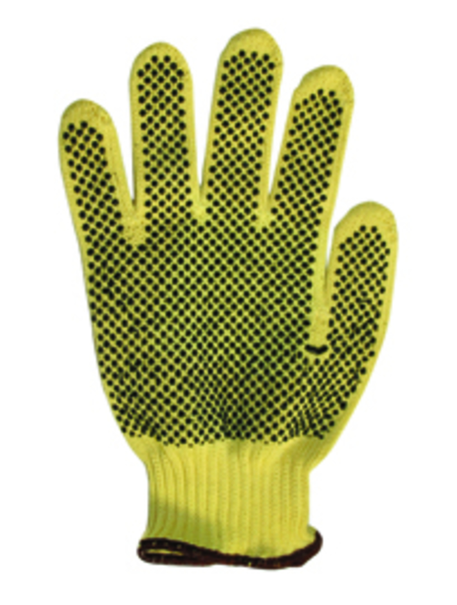 Radnor Small Yellow Medium Weight Dupont Kevlar Brand Fiber Seamless Knit Cut Resistant Gloves with Knit Wrist and PVC Dot Coating On Both Sides 64056986