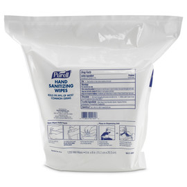 GOJO® 1200 Wipe Refill Clear PURELL® Fragrance-Free Hand Sanitizer Wipes