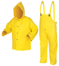 MCR Safety® Large Yellow Wizard .28 mm Nylon/PVC Suit