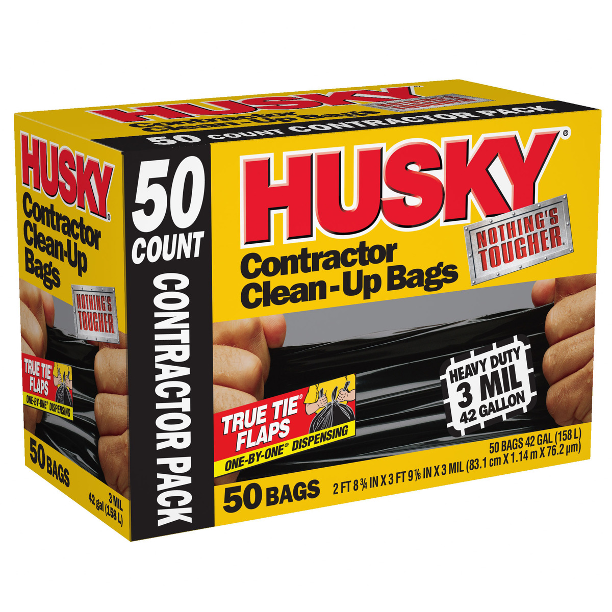 Husky Hk39dse27b Contractor Yard Bag, 39 Gal Capacity, Black