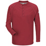 Bulwark® 3X Tall Red Westex G2™ fabrics by Milliken®/Cotton/Polyester/Polyoxadiazole Flame Resistant Henley Shirt With Button Front Closure