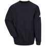 Bulwark® Large Regular Navy Blue Cotton/Spandex Brushed Fleece Flame Resistant Crewneck