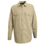 Bulwark® Medium Regular Khaki EXCEL FR® Cotton Flame Resistant Work Shirt With Button Front Closure