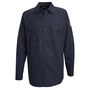 Bulwark® Large Regular Navy Blue EXCEL FR® Cotton Flame Resistant Work Shirt With Button Front Closure
