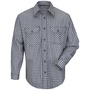 Bulwark® Large Tall Navy And Khaki Plaid EXCEL FR® ComforTouch® Flame Resistant Uniform Shirt With Button Front Closure