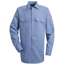 Bulwark® X-Large Regular Light Blue Westex Ultrasoft®/Cotton/Nylon Flame Resistant Work Shirt With Button Front Closure