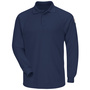 Bulwark® Large Regular Navy Blue Swiss Pique/Modacrylic/Lyocell/Aramid Flame Resistant Long Sleeve Henley With Button Front Closure