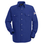 Bulwark® Large Regular Royal Blue Nomex® IIIA/Nomex® Aramid/Kevlar® Aramid Flame Resistant Uniform Shirt With Snap Front Closure