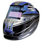 ArcOne® Carrera™ Black/Blue/White/Silver Welding Helmet Variable Shades 4, 9 - 13 Auto Darkening Lens, Shade Master® Professional Grade And Rockstar Graphics