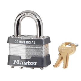 Master Lock® Silver Laminated Steel General Security Padlock Hardened Steel Shackle