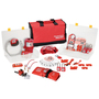 Master Lock® Red Thermoplastic Zenex™ Group Lockout Kit Steel Shackle