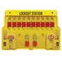 Master Lock® Yellow Aluminum Wall Mount Padlock Station Boron Alloy Shackle