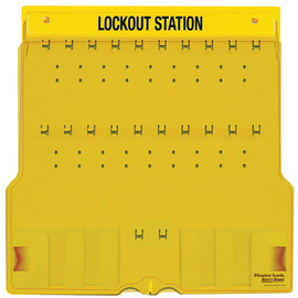 Master Lock® Yellow Thermoplastic Zenex™ Wall Mount Padlock Station