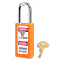 Master Lock® Orange Thermoplastic Zenex™ 6 Pin Tumbler Padlock Steel Shackle