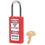 Master Lock® Red Thermoplastic Zenex™ 6 Pin Tumbler Padlock Steel Shackle