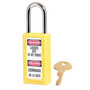 Master Lock® Yellow Thermoplastic Zenex™ 6 Pin Tumbler Padlock Steel Shackle