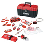 Master Lock® Red Thermoplastic Zenex™ Lockout Carry Case Steel Shackle