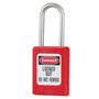 Master Lock® Red Thermoplastic Zenex™ 6 Pin Tumbler Padlock Stainless Steel Shackle