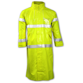 Tingley Medium Hi-Viz Green/Yellow 48" Comfort-Brite® 14 mil PVC And Polyester Rain Coat