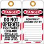 AccuformNMC™ 6" X 3" Black/Red/White Unrippable Vinyl "DO NOT OPERATE EQUIPMENT LOCK-OUT"