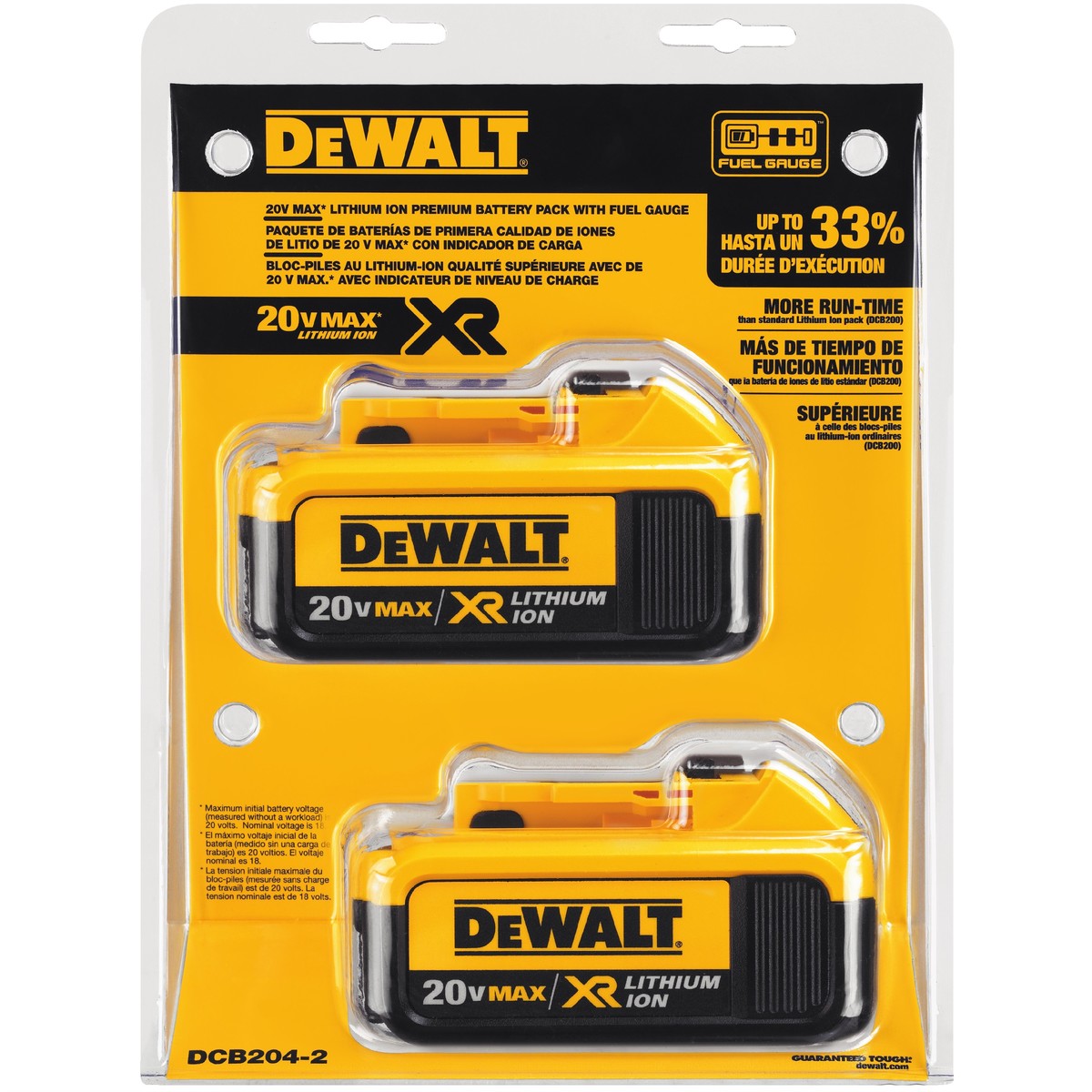 - DEWDCB204-2 - Premium XR 20 Volt Battery