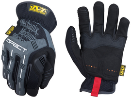 Mechanix Wear® Size 9 Black And Gray Open Cuff M-Pact® Leather And TrekDry® Full Finger Anti-Vibration Gloves With Elastic Cuff