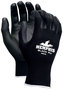 MCR Safety® X-Small NXG 13 Gauge Black Polyurethane Palm And Fingertips Coated Work Gloves With Black Nylon Liner And Knit Wrist