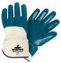 MCR Safety® Small Predator® Blue Nitrile Three-Quarter Coated Work Gloves With Blue Jersey Liner And Safety Cuff