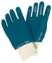 MCR Safety® Large MCR Safety® Blue Nitrile Full Dip Coated Work Gloves With Blue Jersey Liner And Knit Wrist
