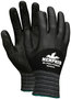 MCR Safety® Large NXG 15 Gauge Black Bi-Polymer Palm and Over the Knuckle Coated Work Gloves With Black Nylon And Spandex® Liner And Knit Wrist