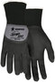 MCR Safety® Large Ninja® BNF 15 Gauge Black Nitrile Palm And Over the Knuckle Coated Work Gloves With Black Nylon And Spandex® Liner And Knit Wrist