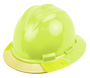 Bullard® Hi-Viz Yellow HDPE Full Brim Hard Hat With Ratchet/4 Point Ratchet Suspension