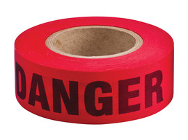 Brady® 2" X 135' Black/Red Cotton Biodegradable Barricade Tape "DANGER"