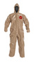 DuPont™ 2X Tan Tychem® 5000, 18 mil Chemical Protective Coveralls With Hood, Elastic Wrists And Ankles