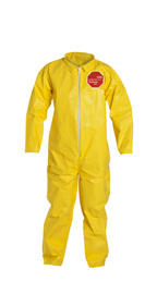 DuPont™ 3X Yellow Tychem® 2000, 10 mil Chemical Protective Coveralls With Open Wrists And Ankles