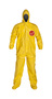 DuPont™ Large Yellow Tychem® 2000, 10 mil Chemical Protective Coveralls With Hood, Elastic Wrists And Attached Socks