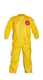 DuPont™ Medium Yellow Tychem® 2000, 10 mil Chemical Protective Coveralls With Elastic Wrists And Ankles
