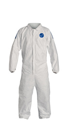 DuPont™ Size 2X White/Blue Tyvek® 400 D, 5.9 mil/12 mil Chemical Protective Coveralls