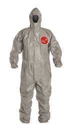 DuPont™ X-Large Gray Tychem® 6000, Chemical Protective Coveralls With Respirator Fitting Hood, Elastic Wrists And Ankles