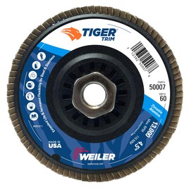 Weiler® Tiger® Trim 4 1/2" X 5/8" - 11 60 Grit Type 29 Flap Disc