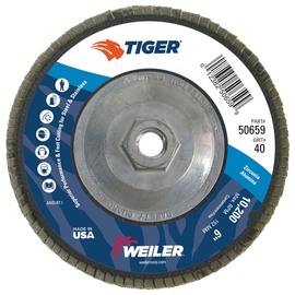 Weiler® Tiger® 6" X 5/8" - 11 40 Grit Type 29 Flap Disc