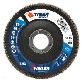 Weiler® Tiger® Big Cat 4 1/2" X 7/8" 120 Grit Type 27 Flap Disc