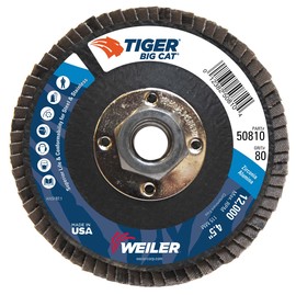 Weiler® Tiger® Big Cat 4 1/2" X 5/8" - 11" 80 Grit Type 27 Flap Disc