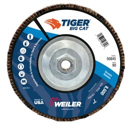 Weiler® Tiger® Big Cat 7" X 5/8" - 11 80 Grit Type 27 Flap Disc