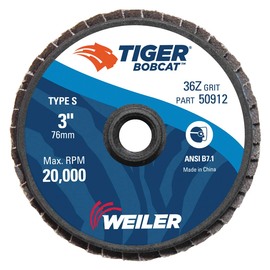 Weiler® Tiger® Bobcat 3" X 1/4" 36 Grit Type 27 Flap Disc