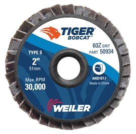 Weiler® Tiger® Bobcat 2" X Type S Mount 60 Grit Type 27 Flap Disc