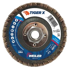 Weiler® Tiger® X 4 1/2 X 5/8 - 11 36 Grit Type 29 Flap Disc