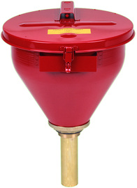 Justrite® 2.6 Gallon Red Galvanized Steel Safety Drum Funnel